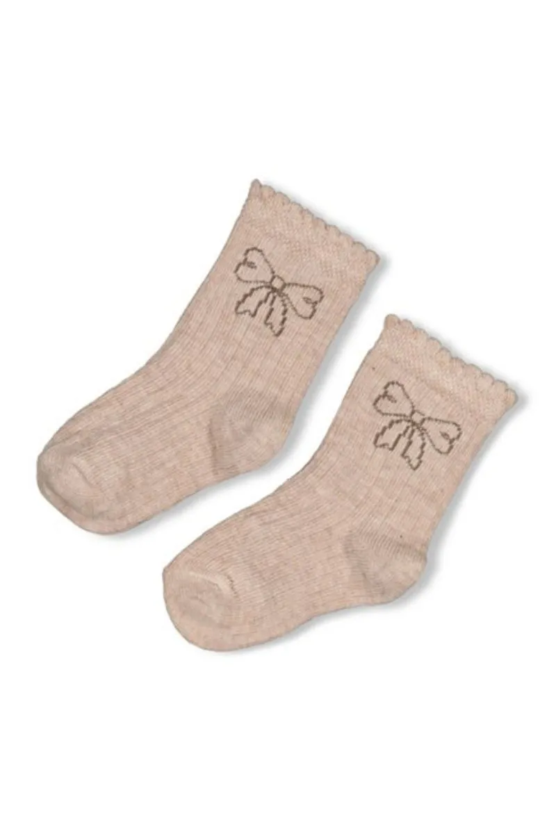 Feetje Sokjes Dress To Impress Taupe Melange, gemêleerde taupe sokjes